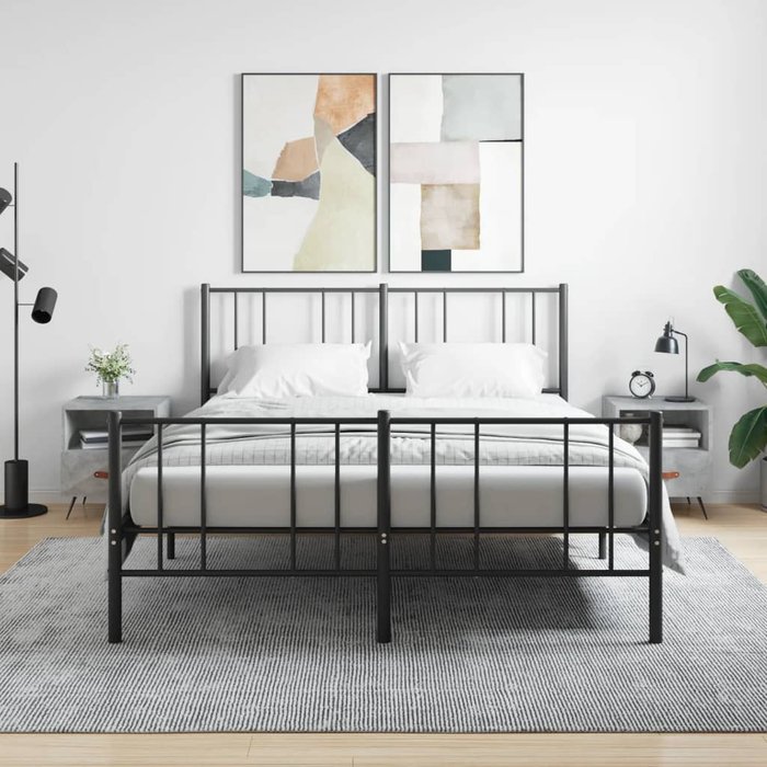 Mesita noche 2 uds madera ingeniería gris hormigón 40x35x47,5cm - comfortxl