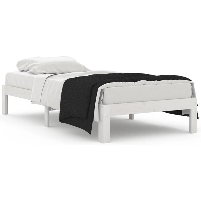 Estructura de cama individual sin colchón blanco 90x190 cm — comfortxl