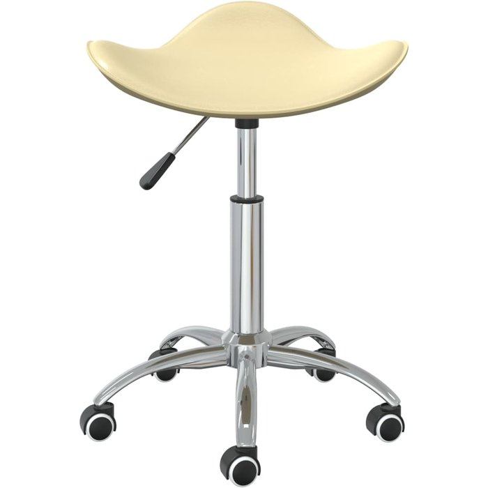 Silla de comedor | silla de cocina giratoria de cuero sintético crema cfw796317