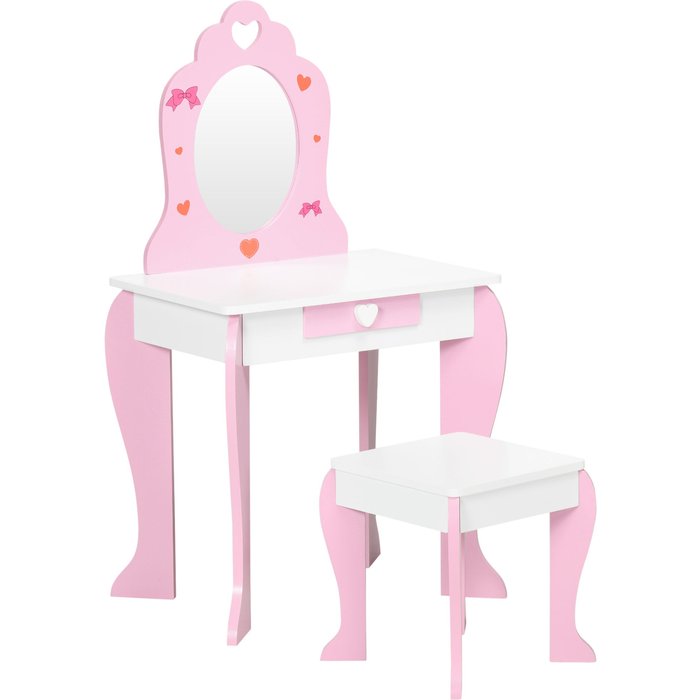 Tocador infantil zonekiz mdf rosa 50x36.5x89.5 cm