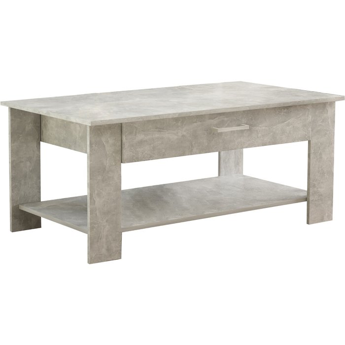 Mesa baja de centro magic de aglomerado con 2 estantes y 1 cajón - color gris