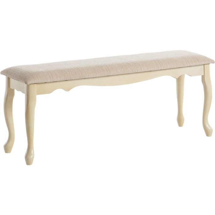 Queen anne|banco grande color crema blanco