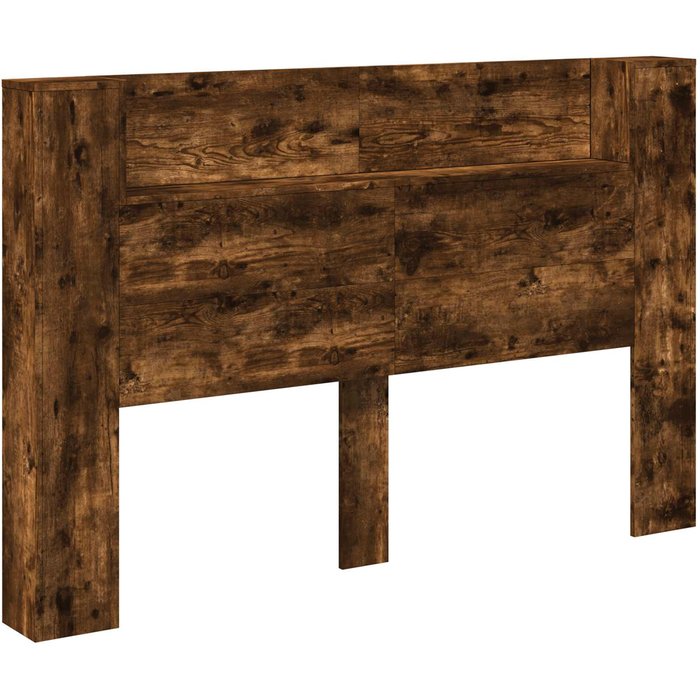 Cabecero cama - mueble cabecero con estante roble ahumado 160 x 16,5 x 103,5 cm