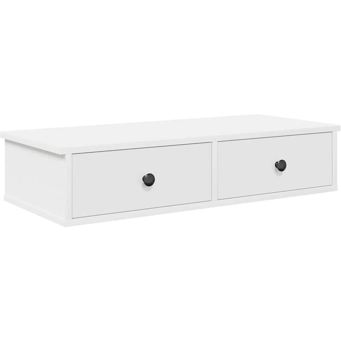 Estante de pared con cajones de madera contrachapada blanco - comfortxl