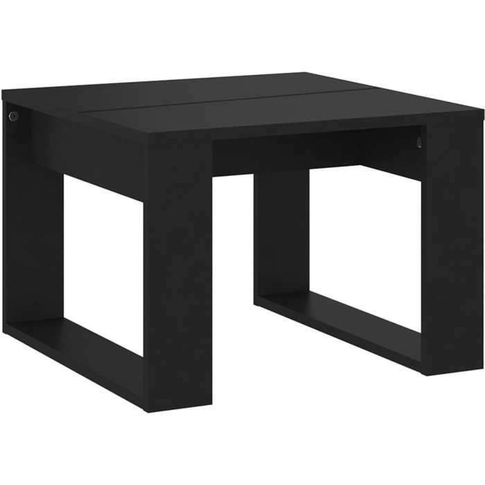 Mesa auxiliar de madera contrachapada negro 50x50x35 cm - comfortxl
