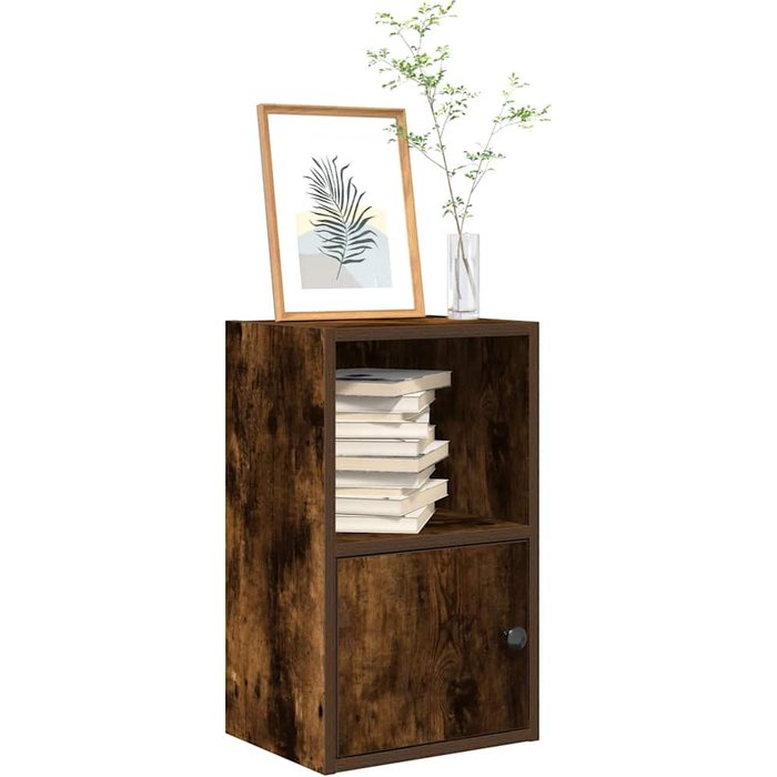 Librería de roble ahumado, 31x24x52 cm, madera de ingeniería. - pangivo