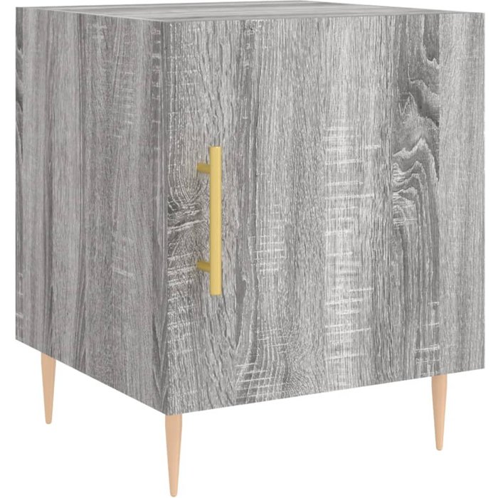 Mesita de noche gris sonoma 40x40x50 cm de madera contrachapada