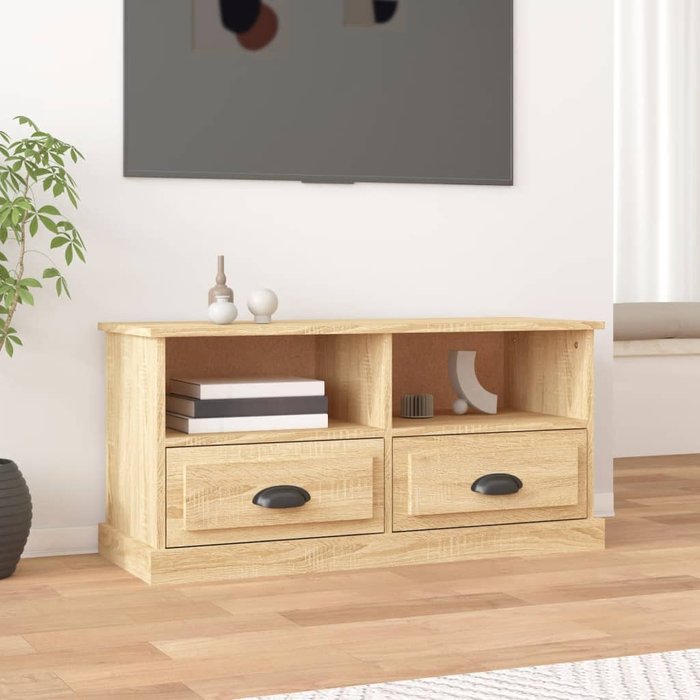 Mueble de tv de roble sonoma, 93x35,5x45 cm, madera de ingeniería