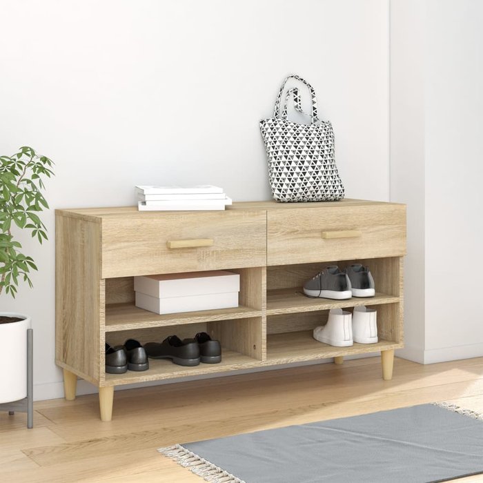 Zapatero roble sonoma 102x35x55cm madera contrachapada