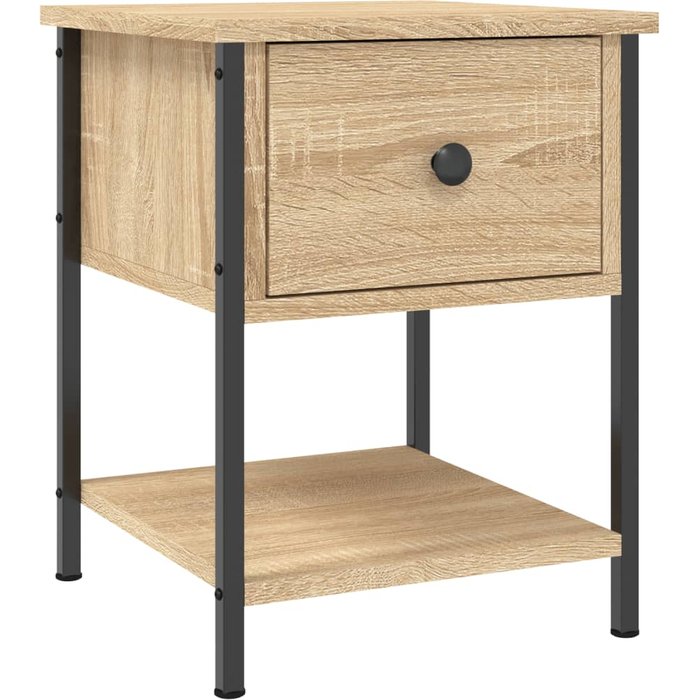 Mesita de noche madera de ingeniería roble sonoma 34x35,5x45 cm - comfortxl