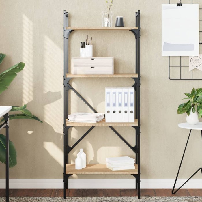 Librería 4 niveles roble sonoma 56x31,5x138,5 cm