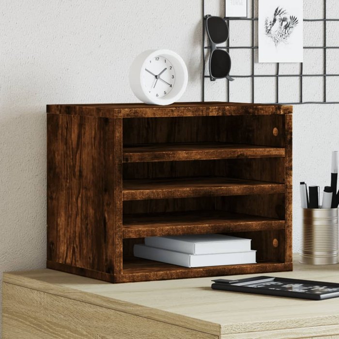 Organizador de escritorio roble ahumado 36x26x29,5 cm
