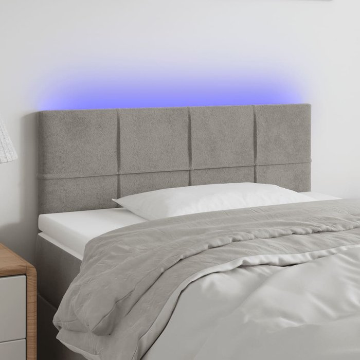 Maison exclusive - cabecero con led de terciopelo gris claro 90x5x78/88 cm