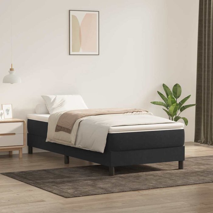 Maison exclusive - cama box spring sin colchón negro terciopelo 90x220 cm