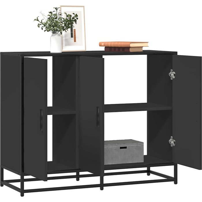 Aparador de madera de ingeniería negro 94x35x76 cm vidaxl