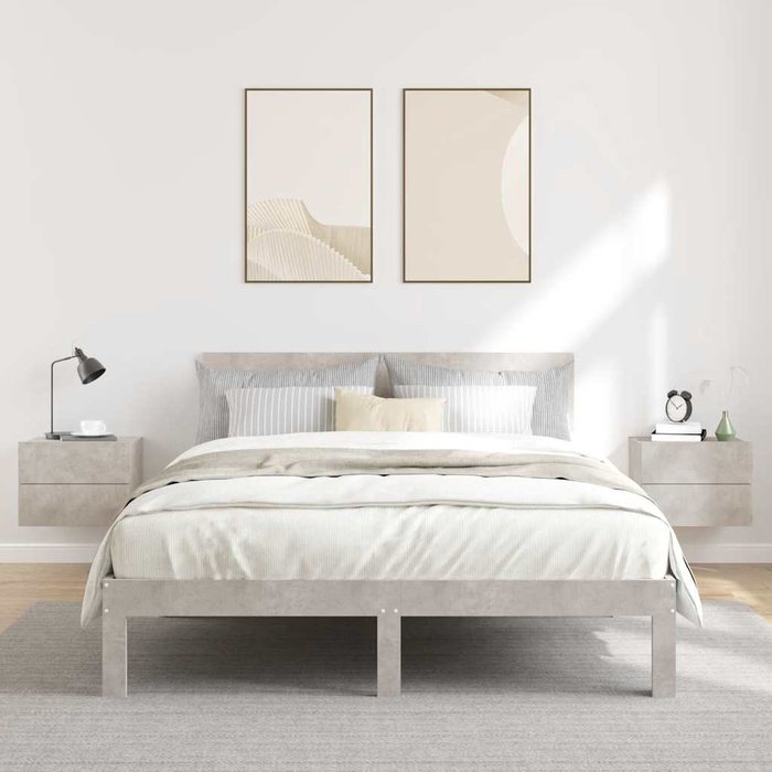 Mesitas de noche, 2 unidades, gris hormigón, 40x30x30 cm, madera de ingeniería