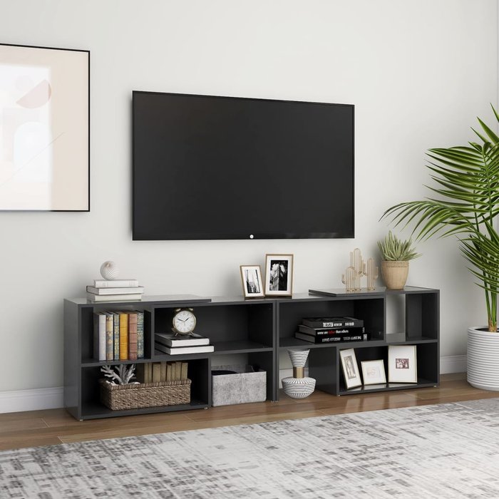 Maison exclusive - mueble de tv madera contrachapada gris 149x30x52 cm