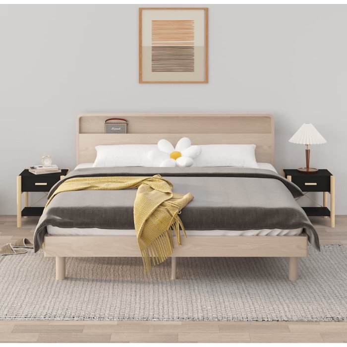 Maison exclusive - mesitas de noche 2 uds madera contrachapada negro 42x38x45 cm