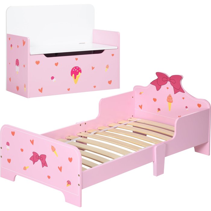 Conjunto para niños zonekiz mdf, tablero multicapa rosa 143x74x59 cm 313-p023
