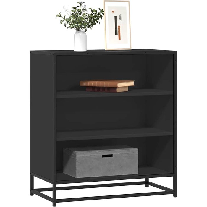 Aparador negro 68x35x76 cm de madera contrachapada y metal