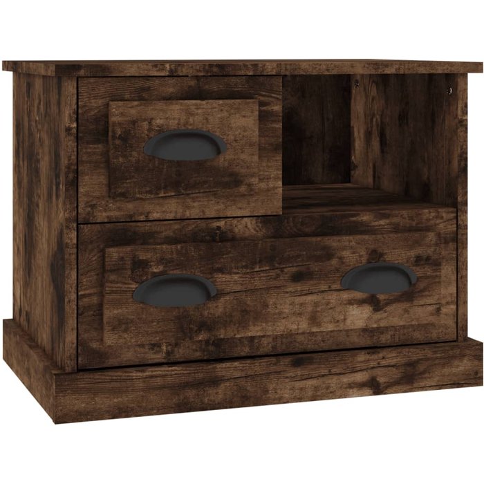 Mesita de noche de roble ahumado 60x39x45 cm - comfortxl