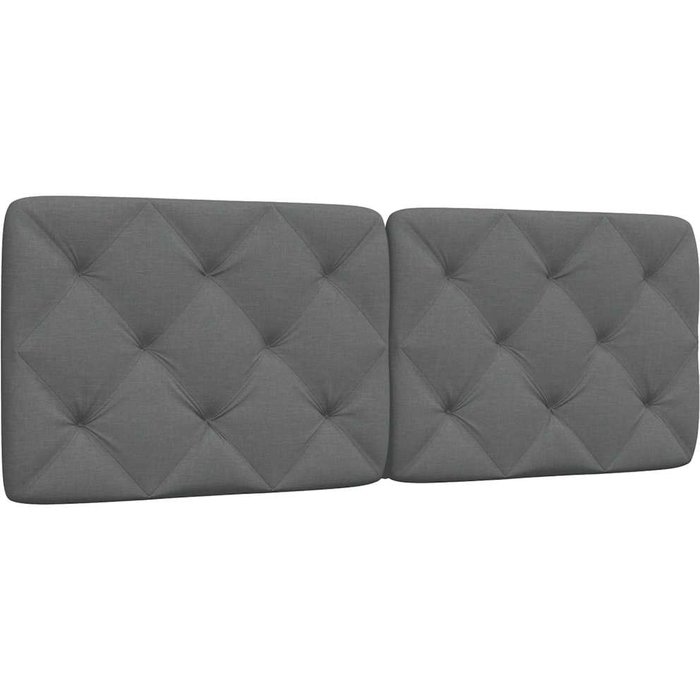 Cabecero de cama acolchado tela gris oscuro 120 cm