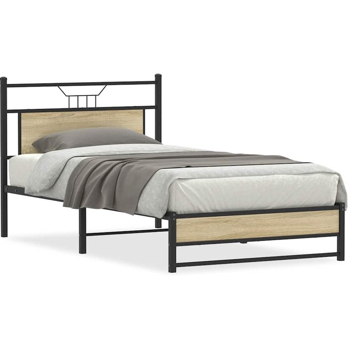 Estructura de cama sin colchón roble sonoma 107x203 cm