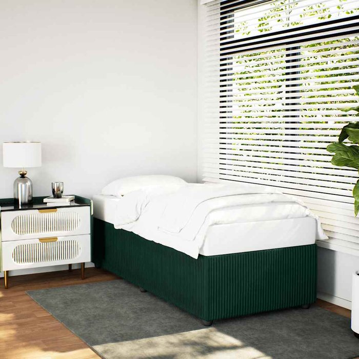 Estructura de cama sin colchón terciopelo verde oscuro 90x190cm vidaxl