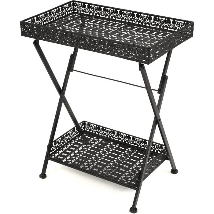 Mesa de centro plegable estilo vintage metal 58x35x72 cm negro