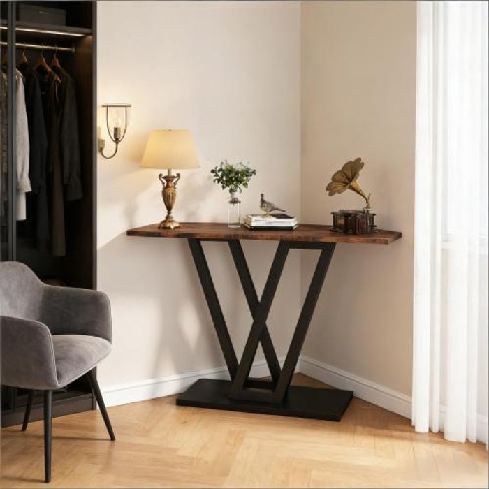 Mesa de centro estrecha, elegante mesa consola, mesa de entrada delgada