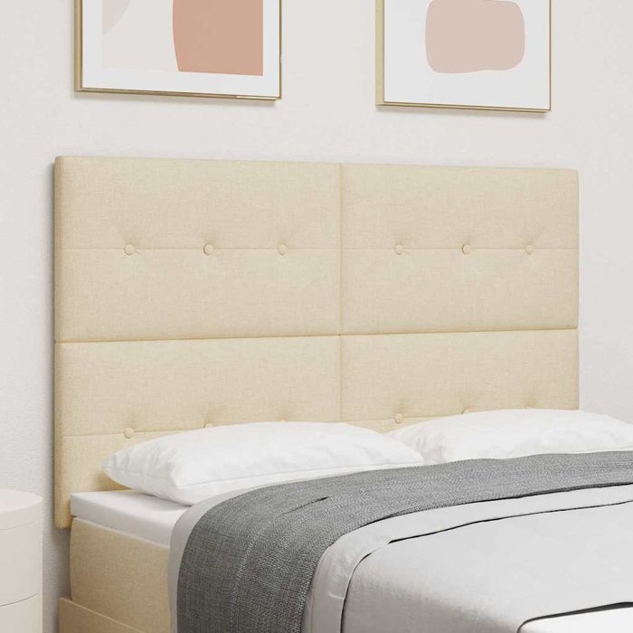 Cabecero ajustable en altura con cabecera crema 144 cm tela vidaxl