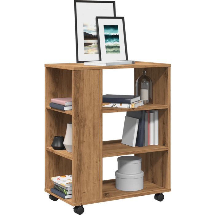 Armario con ruedas roble craft 60x35x75 cm madera de ingeniería