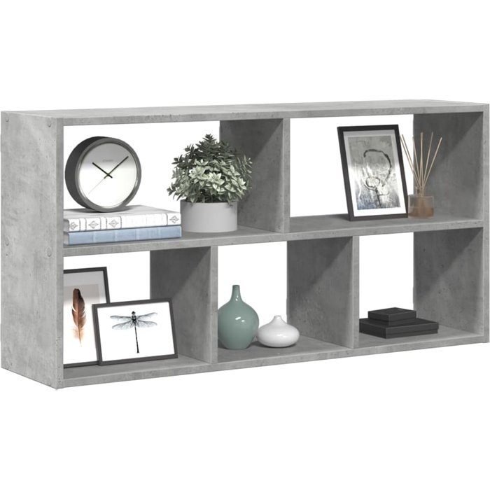 Estante de pared gris hormigón 100x25x50 cm madera contrachapada