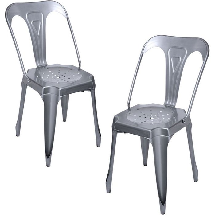 Regalos miguel - packs sillas comedor - pack 2 sillas ulix - gris metalizado
