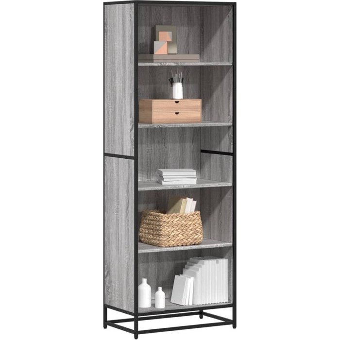 Estantería de madera de ingeniería gris sonoma 60x35x170,5 cm vidaxl