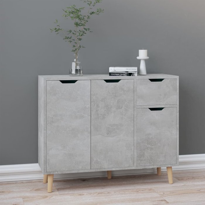Maison exclusive - aparador de madera de ingeniería gris hormigón 90x30x72 cm