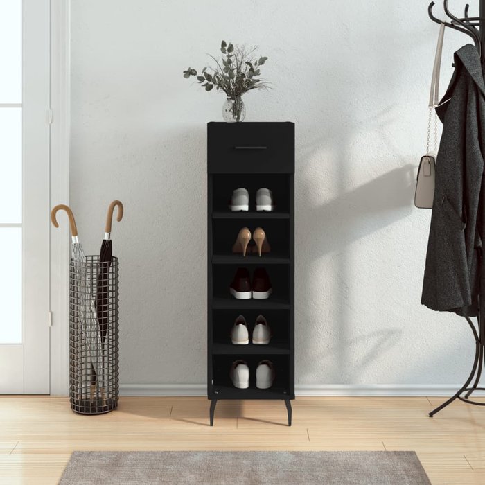 Maison exclusive - zapatero madera de ingeniería negro 30x35x105 cm