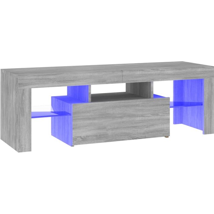 Mueble tv | mueble de salón con luces led gris sonoma 120x35x40 cm cfw81479