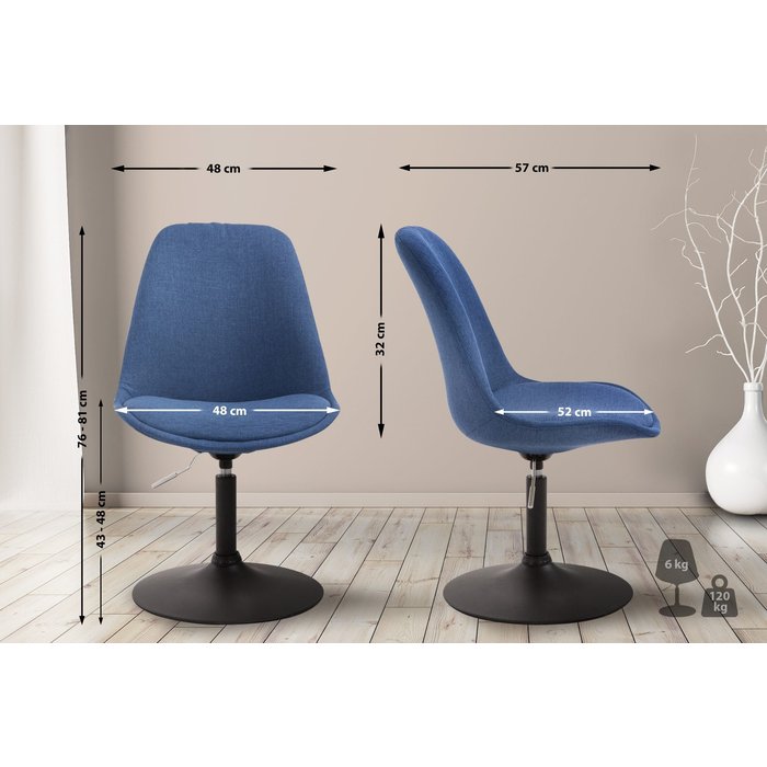 Silla maverick b de tela azul