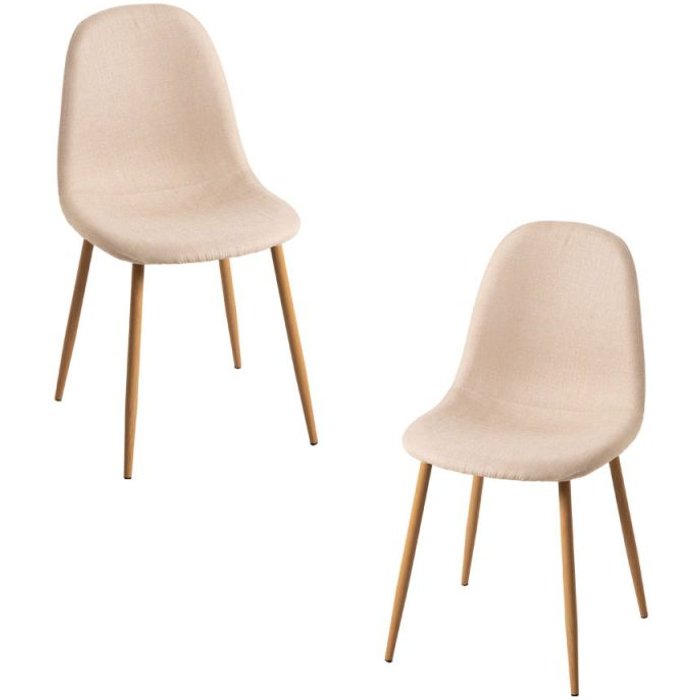 Regalos miguel - packs sillas comedor - pack 2 sillas teok tela - beige