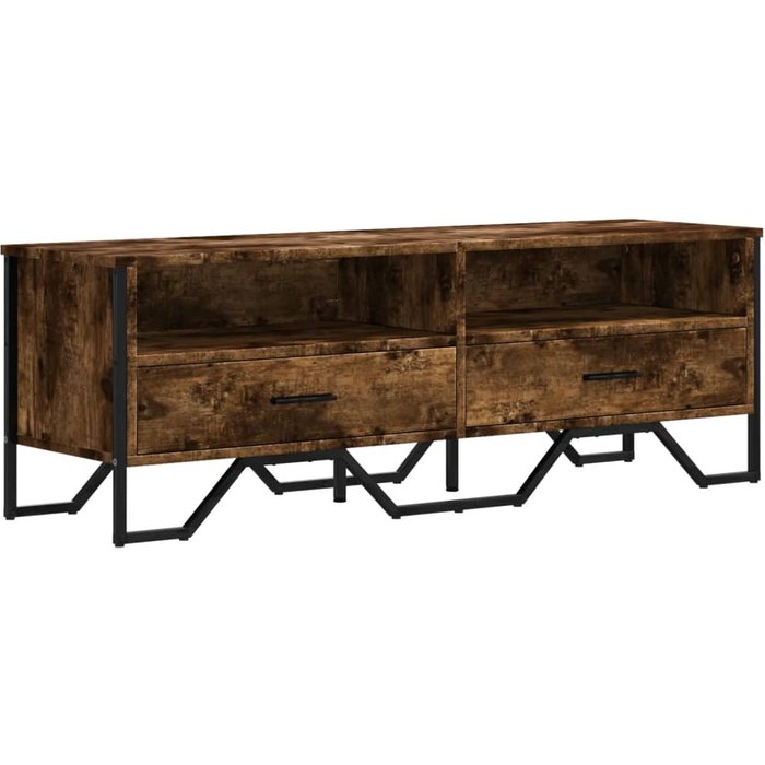 Mueble de tv madera de ingeniería roble ahumado 122x34x41 cm - comfortxl