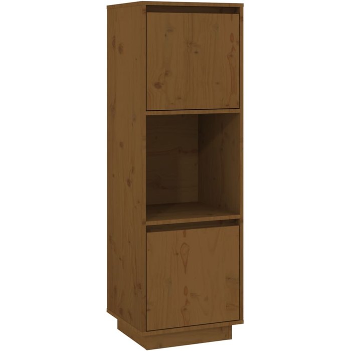 Aparador alto de madera maciza de pino marrón miel 38x35x117 cm - comfortxl