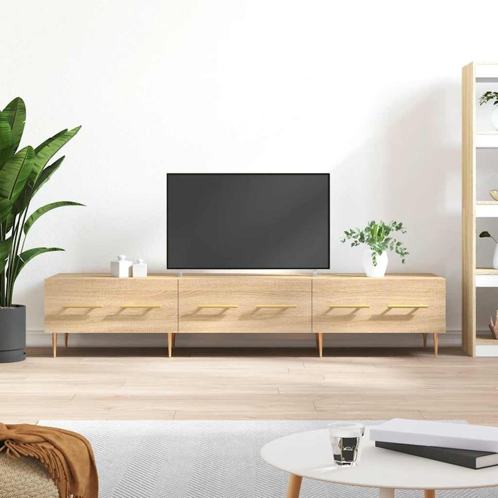 Mueble de tv de roble sonoma, 150x36x30 cm, madera de ingeniería