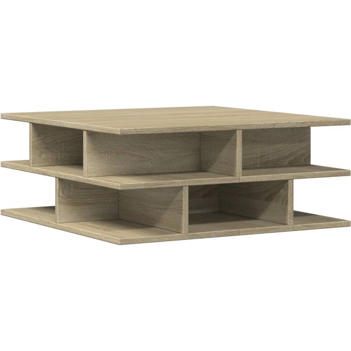 Mesa de centro de madera de ingeniería de roble sonoma 70x70x29 cm - comfortxl