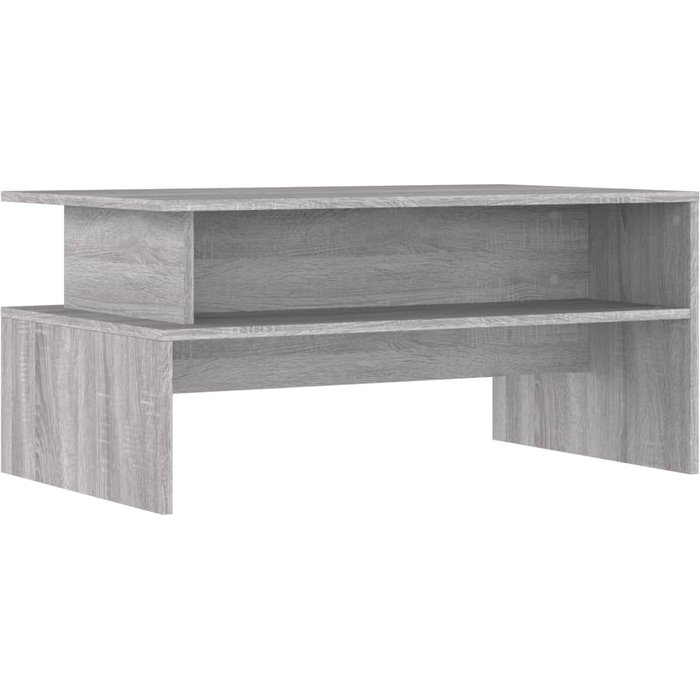 Mesa de centro con estante 90 x 55 x 42,5 cm madera de ingeniería gris dec040158