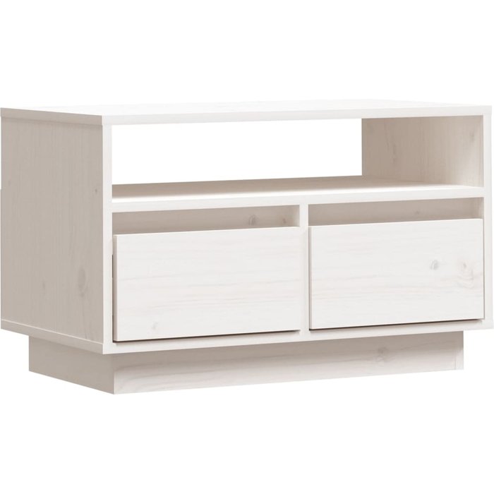 Mueble tv de pino macizo blanco 60x35x37 cm - comfortxl
