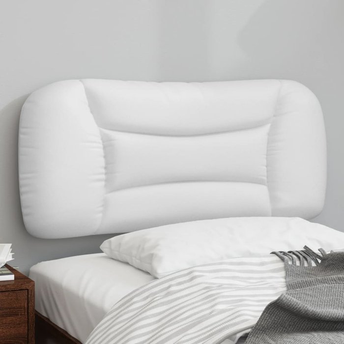 Cabecero de cama acolchado hvar cuero sintético blanco 90 cm