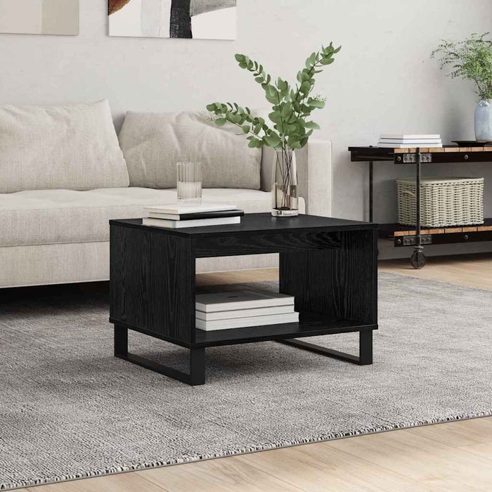 Maison exclusive - mesa de café roble negro 60 x 50 x 40 cm madera contrachapada