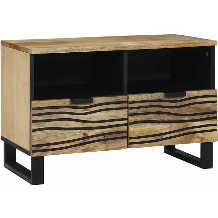 Mueble de tv con cajón, marrón, 70 x 33 x 46 cm, madera de ingeniería