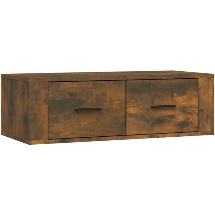 Mueble tv suspendido roble ahumado 80x36x25 cm madera contrachapada